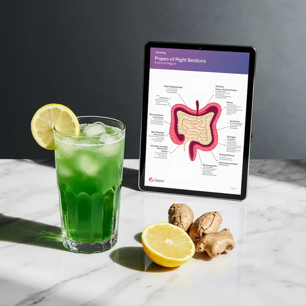 Gut-friendly detox drink ingredients and health tracker