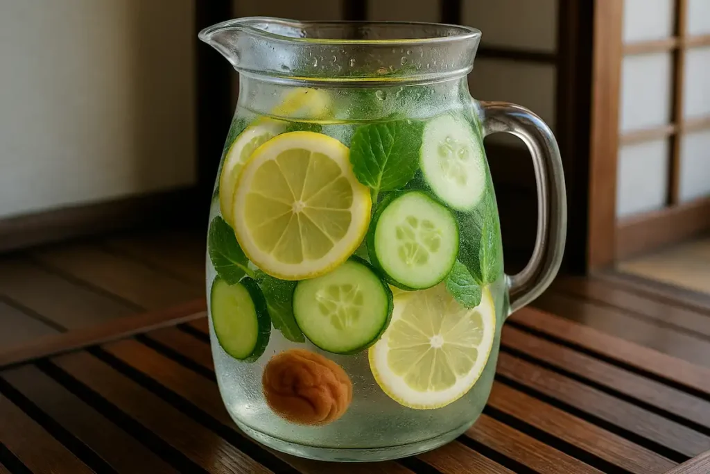 detox water ingredients cucumber lemon mint umeboshi