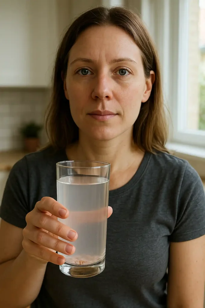 Woman preparing Himalayan Salt Flush for Weight Loss