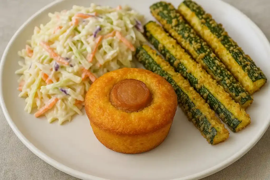 Keto corn dog casserole with low-carb side dishes