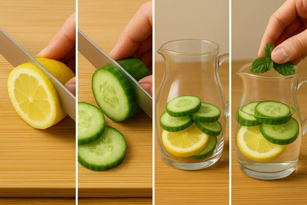 preparing japanese detox water recipe at home