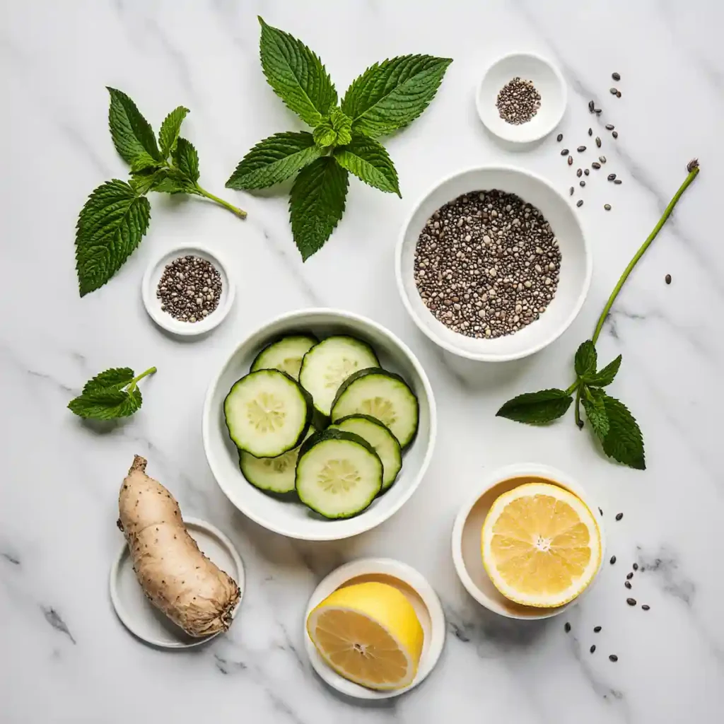 Ingredients for Brazilian Mounjaro detox drink