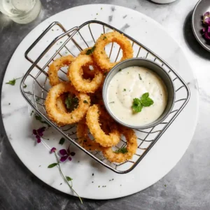 calamariere cooked in air fryer served with aioli
