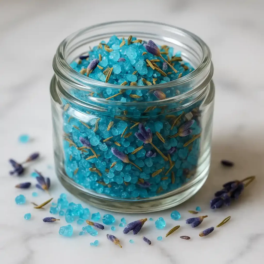 blue salt trick ingredients in a ritual jar
