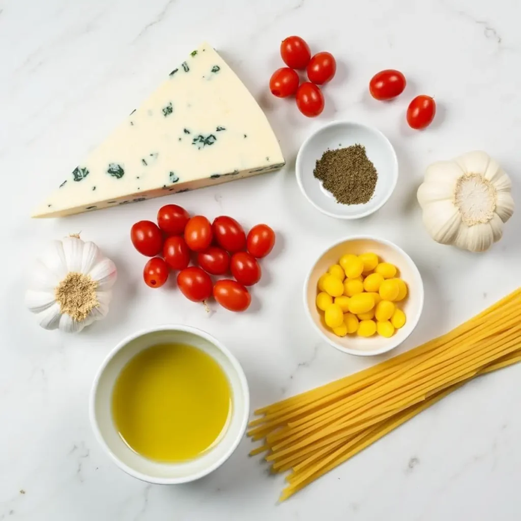 Ingredients for making boursin cheese pasta