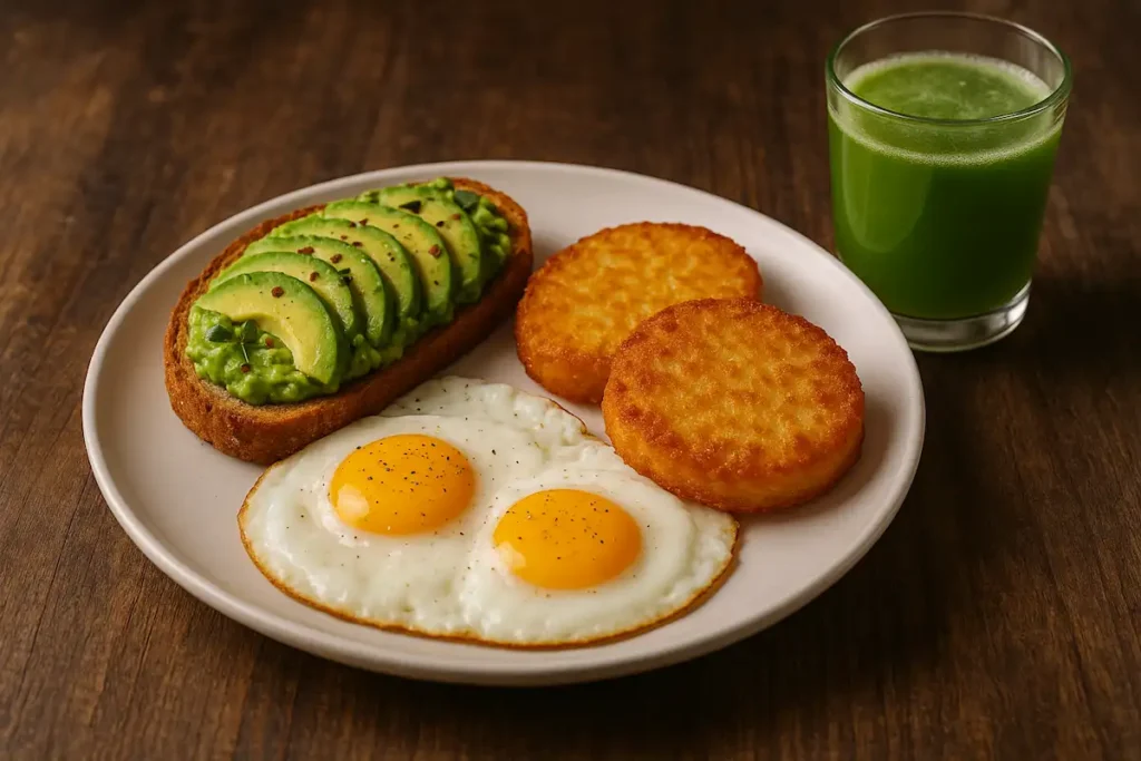 air fryer hash browns breakfast combo plate
