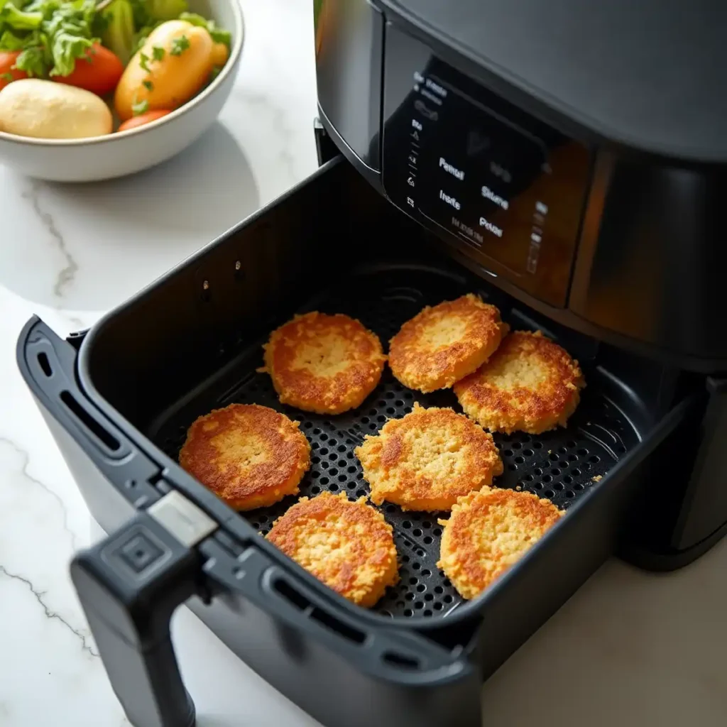 Frozen Hash Browns in Modern Air Fryer