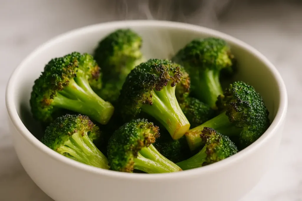 frozen broccoli in air fryer freshly cooked