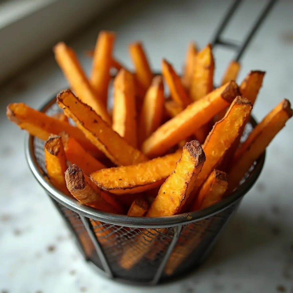Crispy frozen sweet potato fries in air fryer