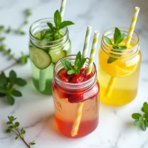 lemon balm infused water ideas with fruit