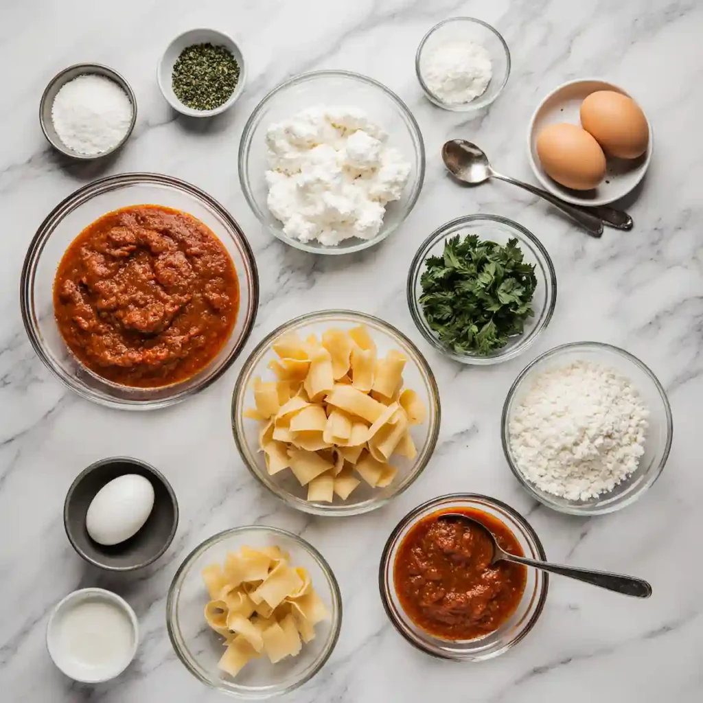 mannacote Ingredients laid out for making mannacote pasta