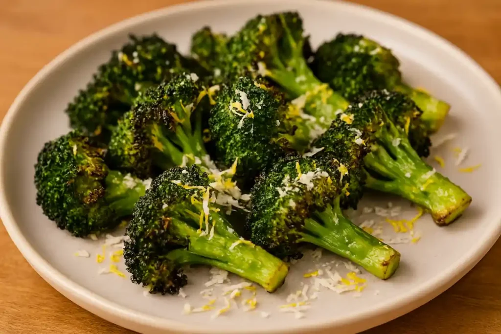 parmesan lemon air-fried broccoli