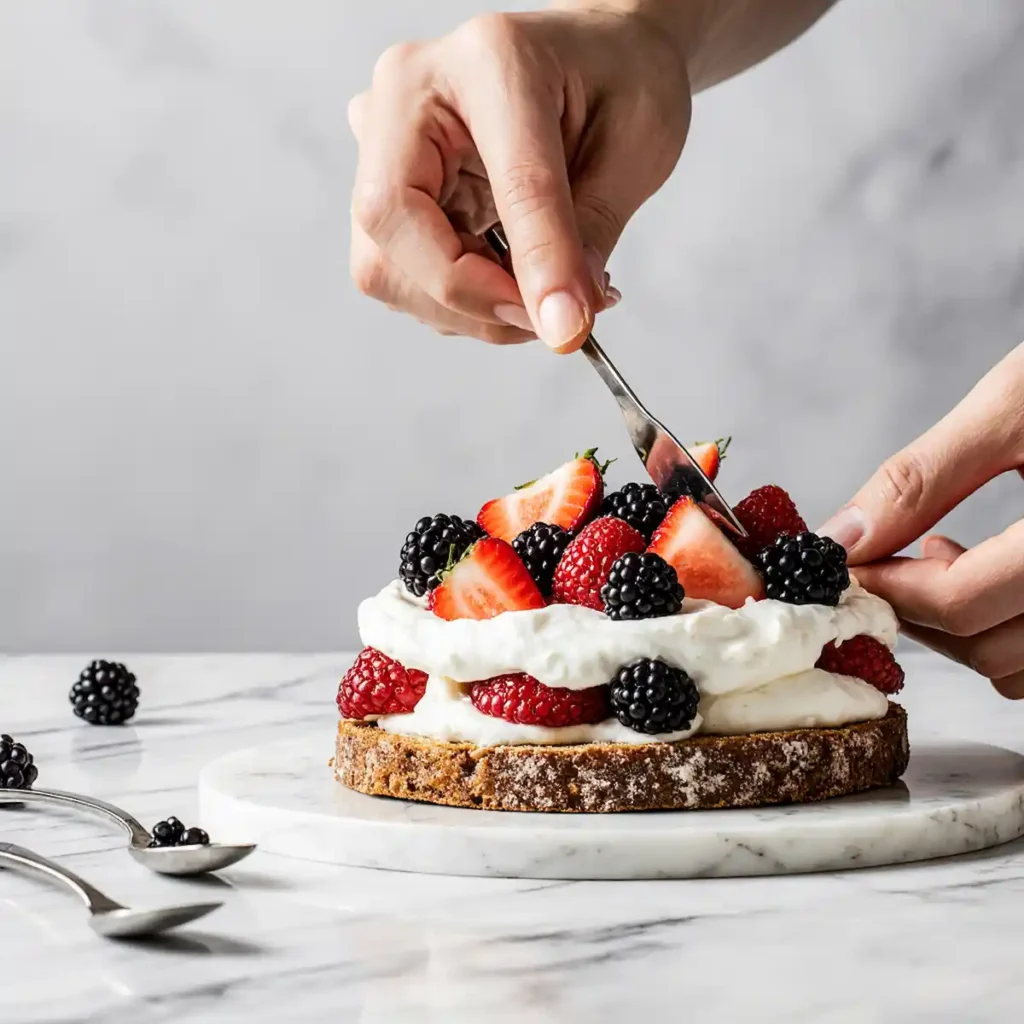 Toastul with yogurt and berries