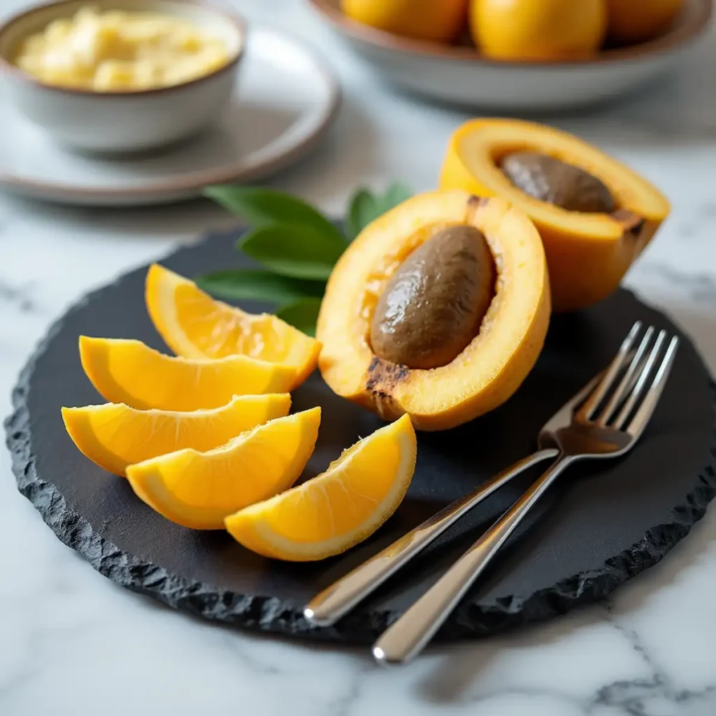 Exotic citrus fruits served on minimalist modern plate
