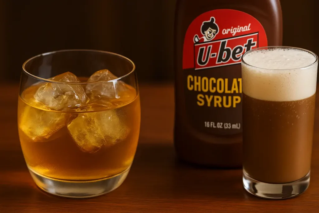 Umeshu plum wine and U-Bet egg cream soda