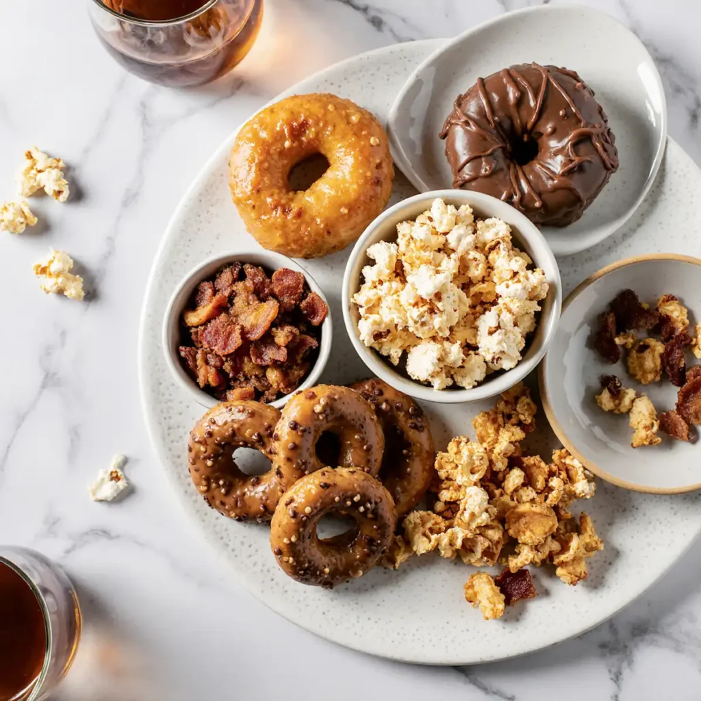 Swalty snack board featuring sweet and salty flavor pairings