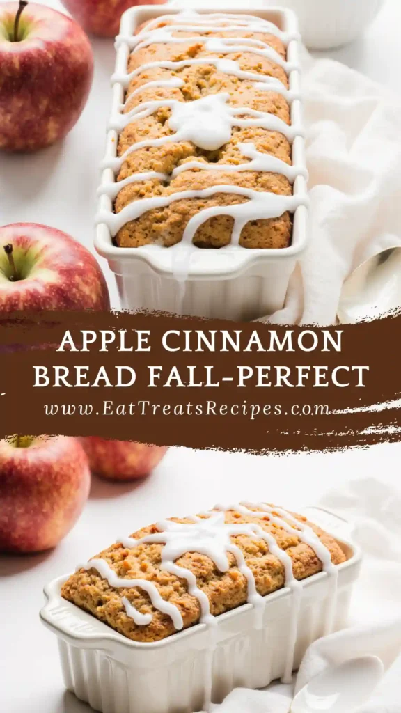 Apple Cinnamon Bread loaf sliced on white marble