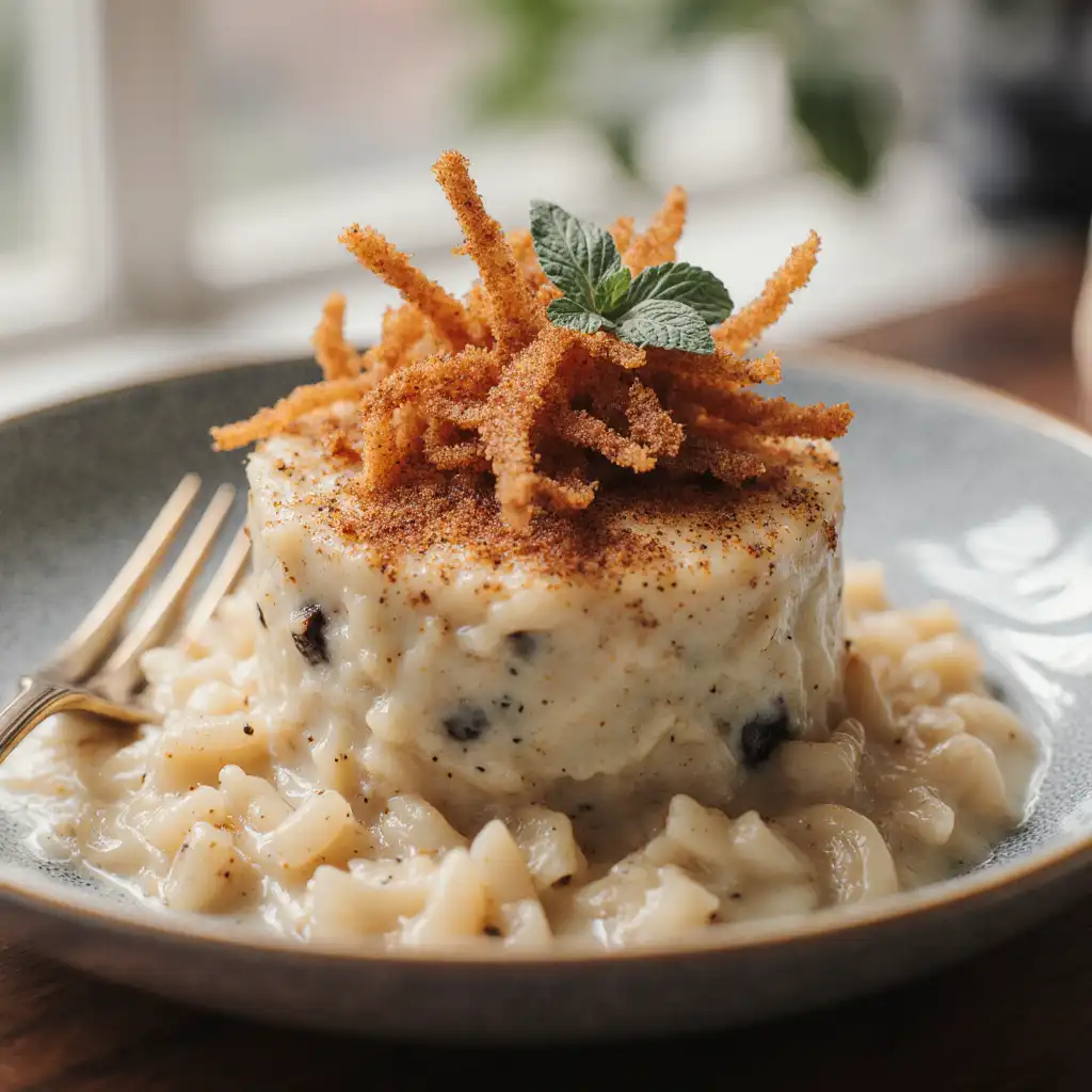 French onion chicken rice casserole with cheese