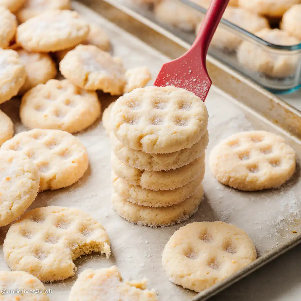 Baked mini sugar cookies cooling