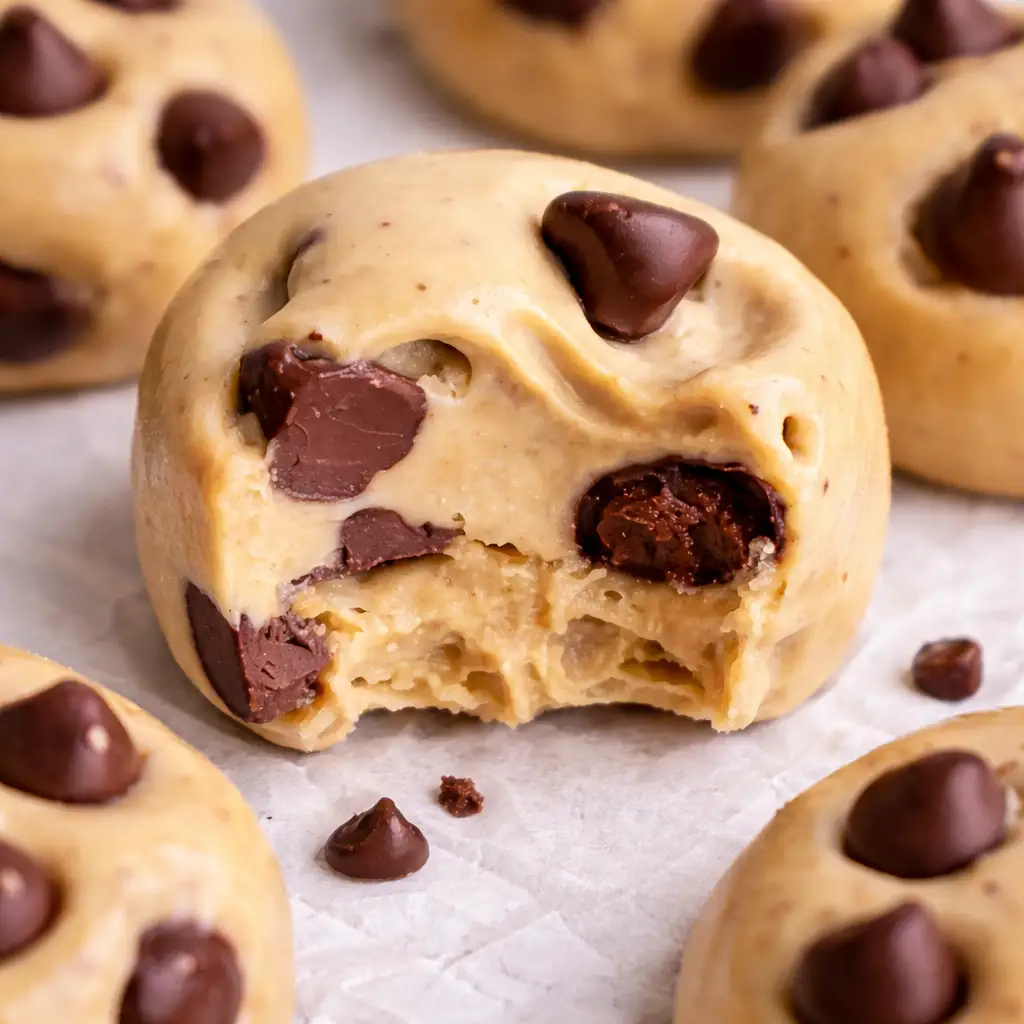 Inside texture of frozen Greek yogurt peanut butter bites