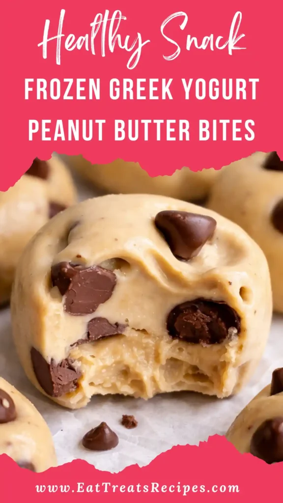 Inside texture of frozen Greek yogurt peanut butter bites