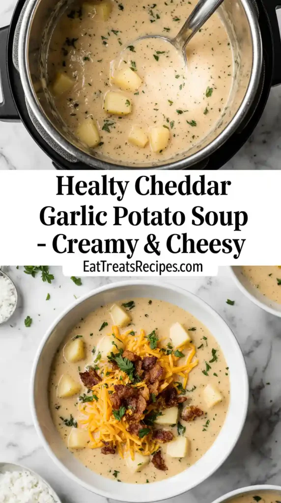 Hearty Cheddar Garlic Herb Potato Soup