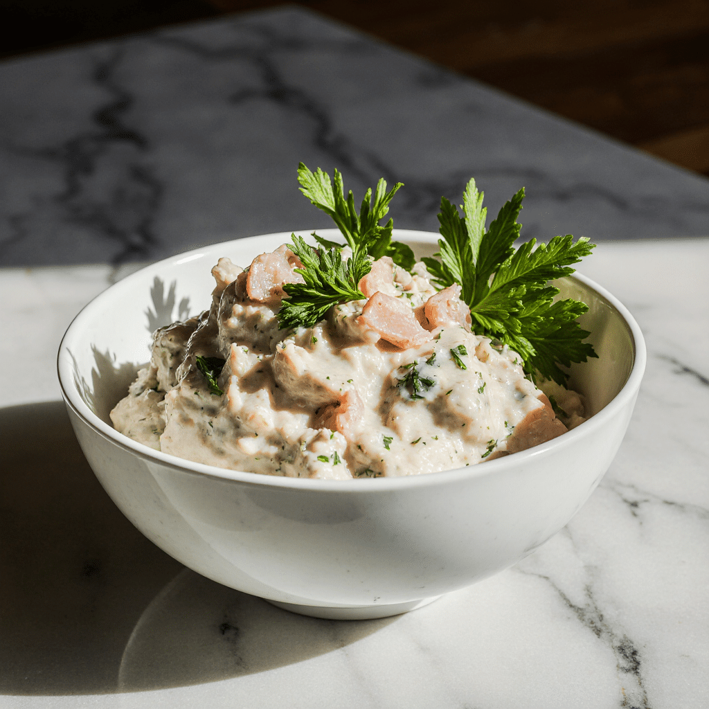 High protein tuna salad creamy bowl