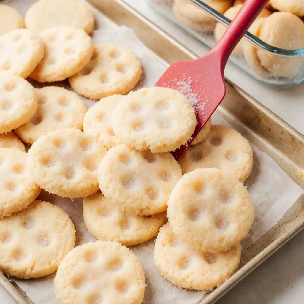 Mini sugar cookies served with tea