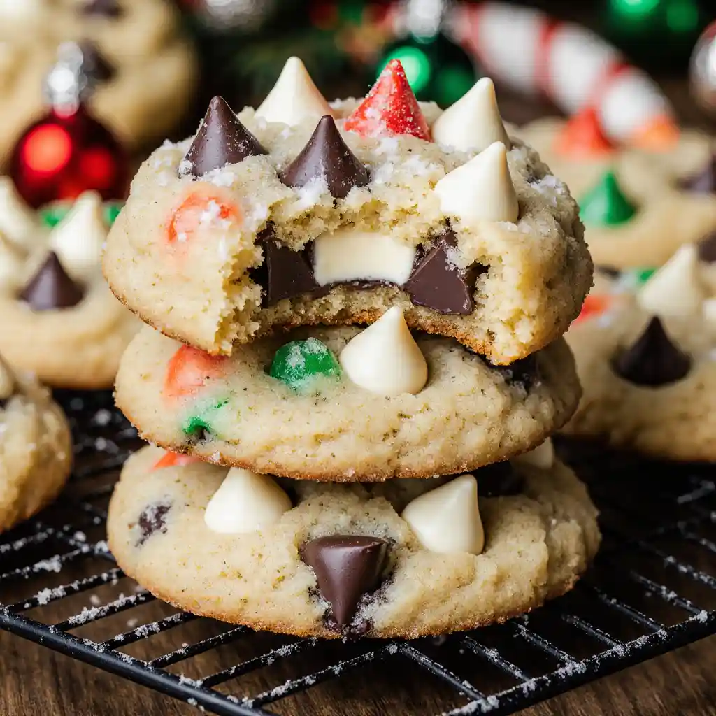 Chewy chocolate chip cookies cooling on rack