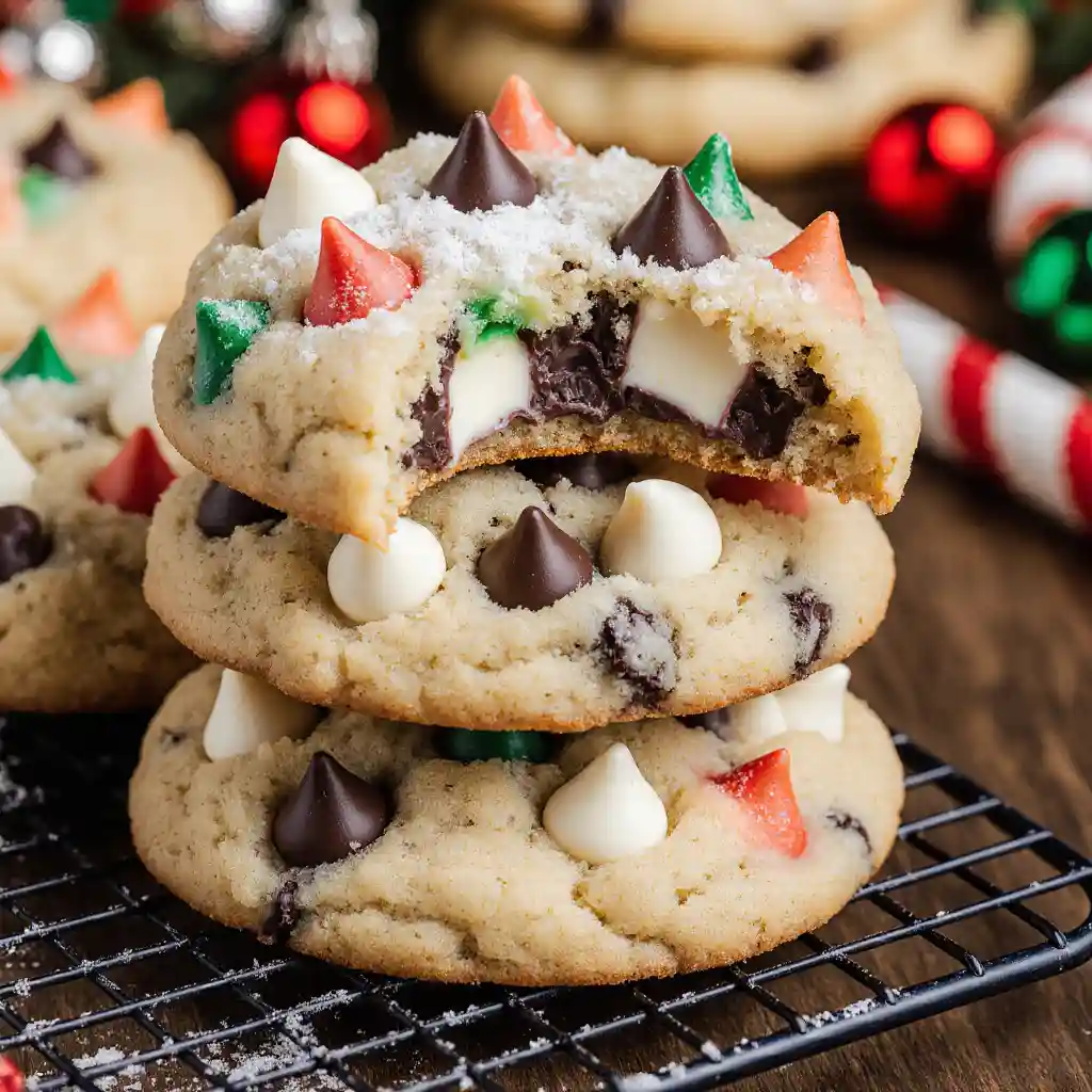 Chewy chocolate chip cookies cooling on rack