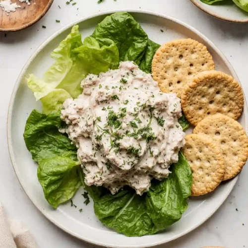 Close-up creamy tuna salad