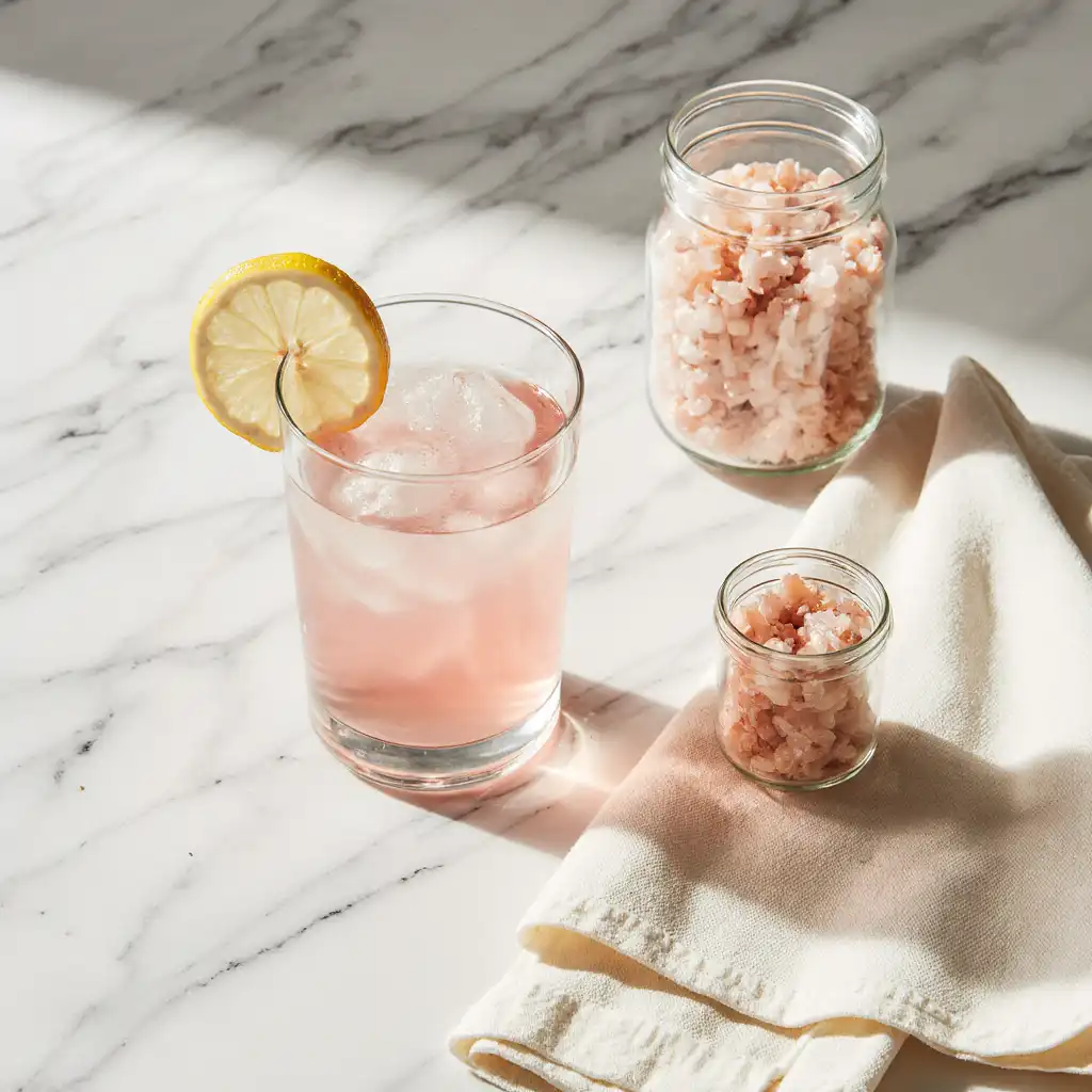 Pink Himalayan salt crystals macro