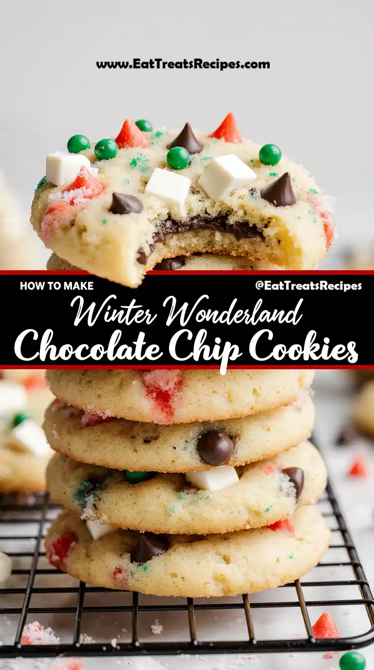 Winter Wonderland Chocolate Chip Cookies on marble table