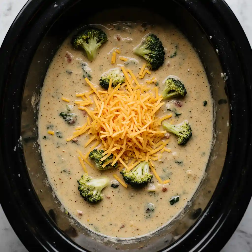 Broccoli cheddar soup slow cooker