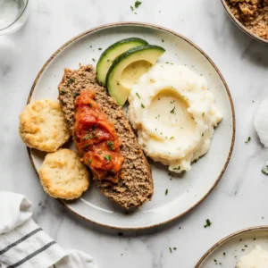 Garlic Parmesan chicken meatloaf slice