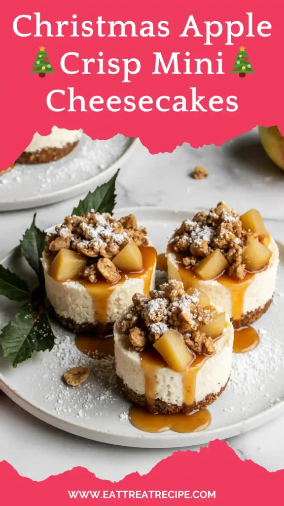 Minimalist Christmas apple crisp mini cheesecakes
