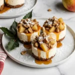 Minimalist Christmas apple crisp mini cheesecakes