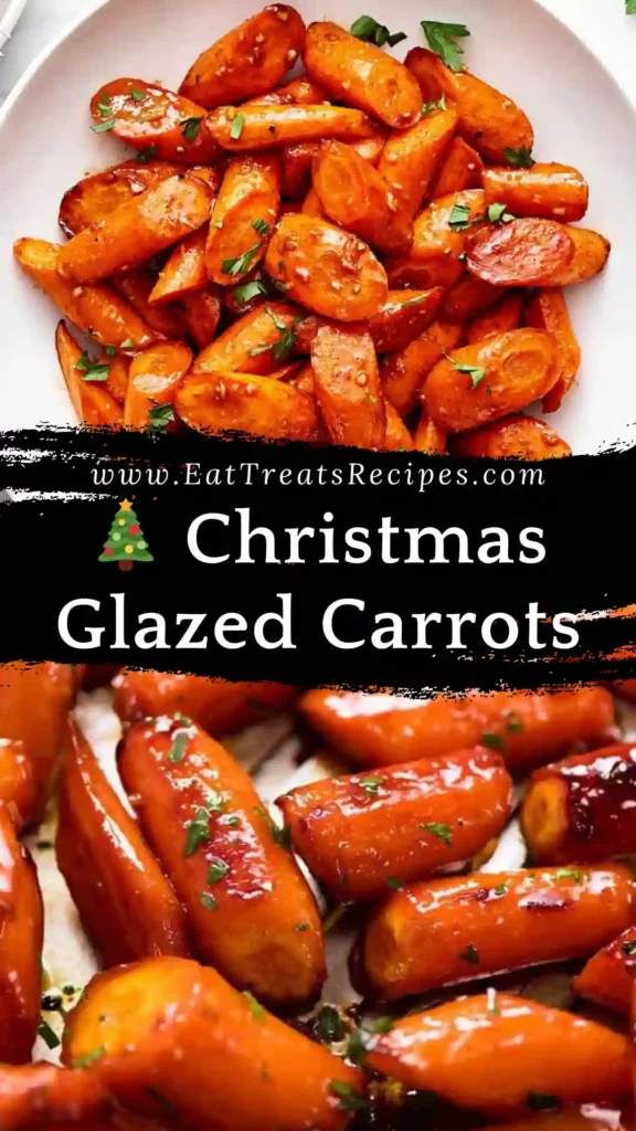 Christmas glazed carrots side dish on white marble