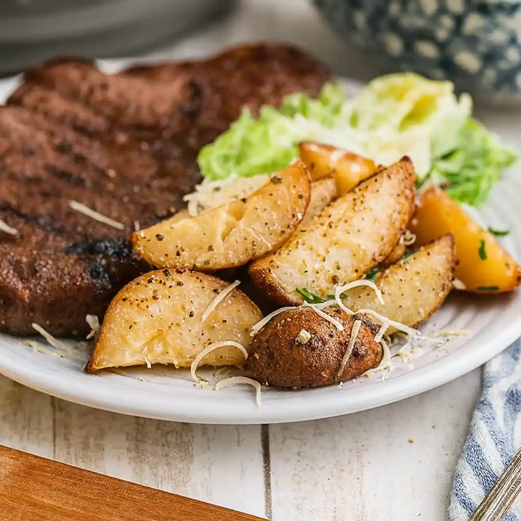 Crockpot parmesan roasted potatoes for Christmas and Thanksgiving