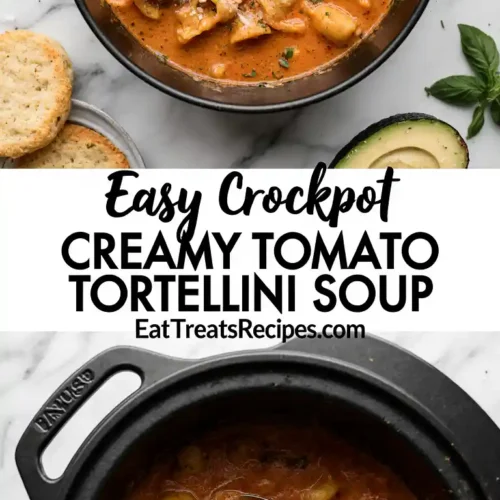 Creamy tomato tortellini soup stored in meal prep containers
