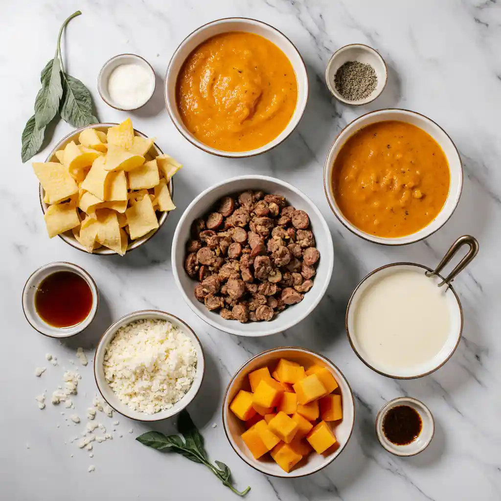 Ingredients for Autumn Tortellini Soup with Sausage