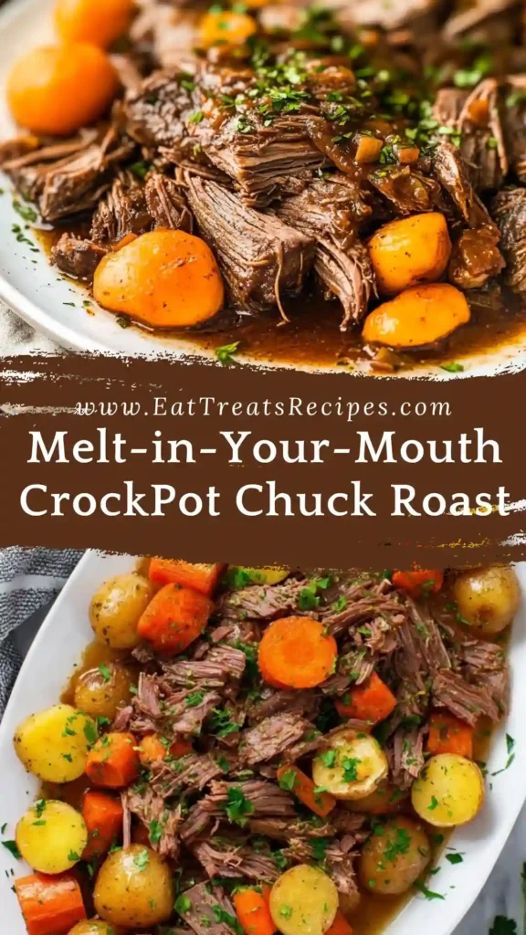 Melt-in-your-mouth crock pot chuck roast with carrots and potatoes