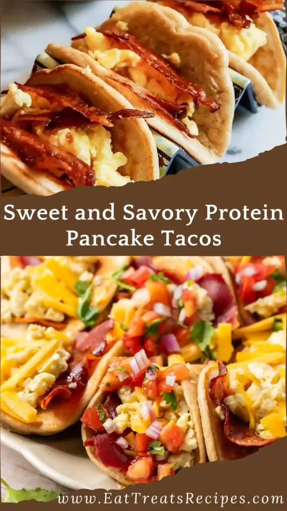 Protein pancake tacos filled with sweet and savory toppings on white marble