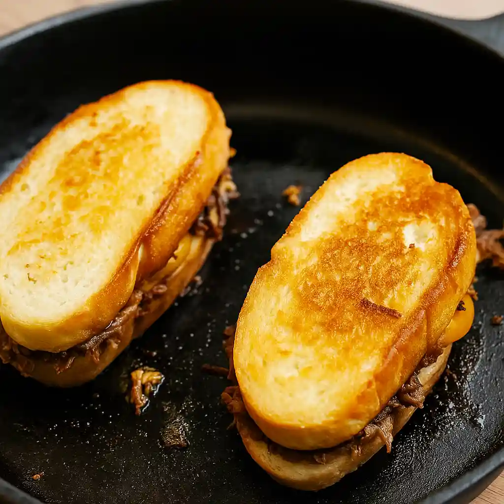Roast beef and cheddar melt sandwich