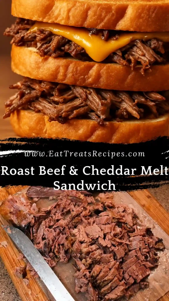 Roast beef and cheddar melt sandwich