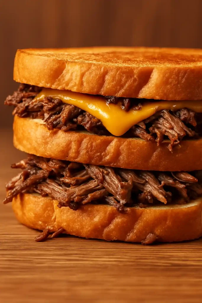 Roast beef and cheddar melt sandwich