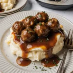 Slow cooker Salisbury steak meatballs