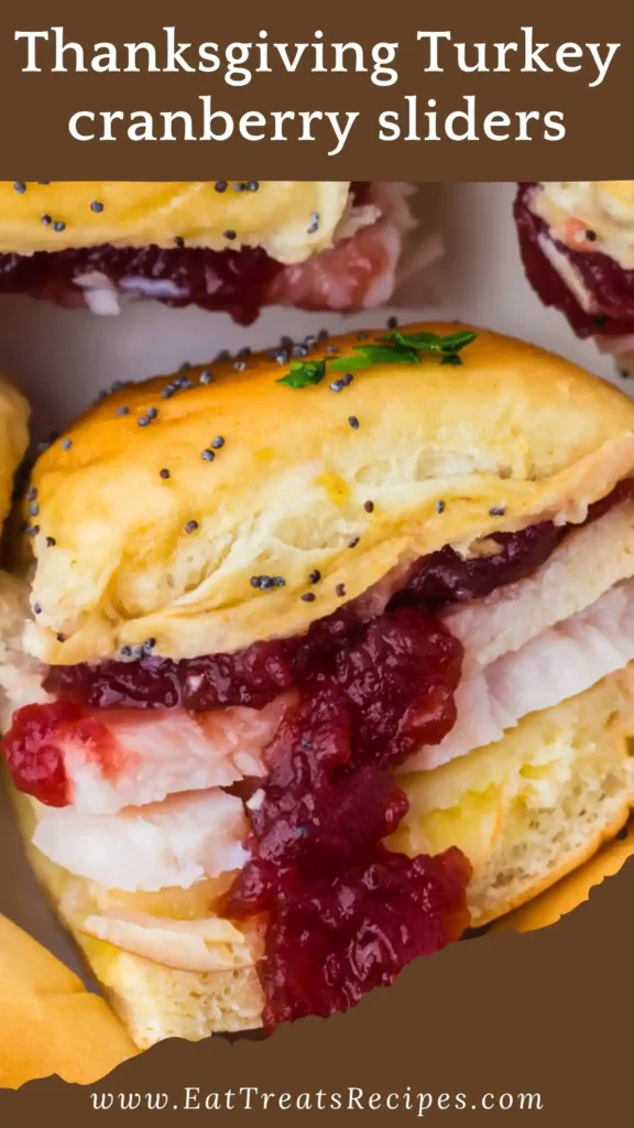 Hero shot of Thanksgiving Turkey Cranberry Sliders on Hawaiian rolls