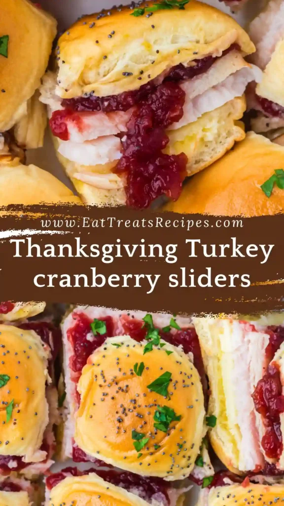 Hero shot of Thanksgiving Turkey Cranberry Sliders on Hawaiian rolls