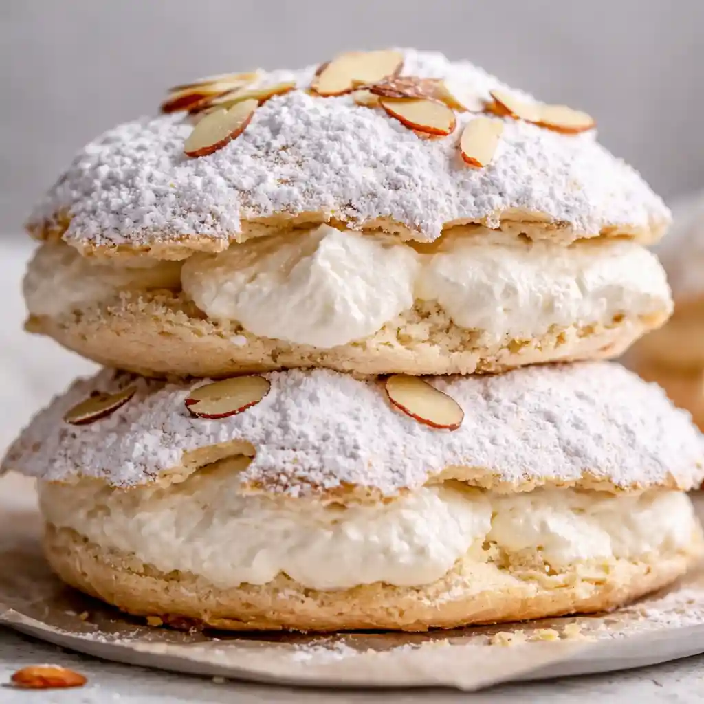 Almond Dacquoise Cream Clouds light French almond dessert
